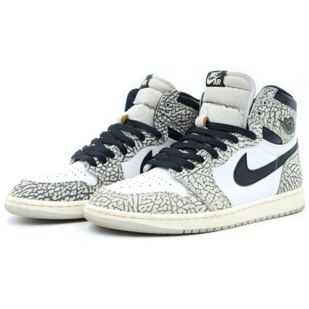 NIKE(ナイキ) AIR JORDAN 1 RETRO HIGH OG WHITE CEMENT ELEPHANT エアジョーダン1 ホワイトセメント ハイカットスニーカー ホワイト/グレー US10/28cm DZ5485-052