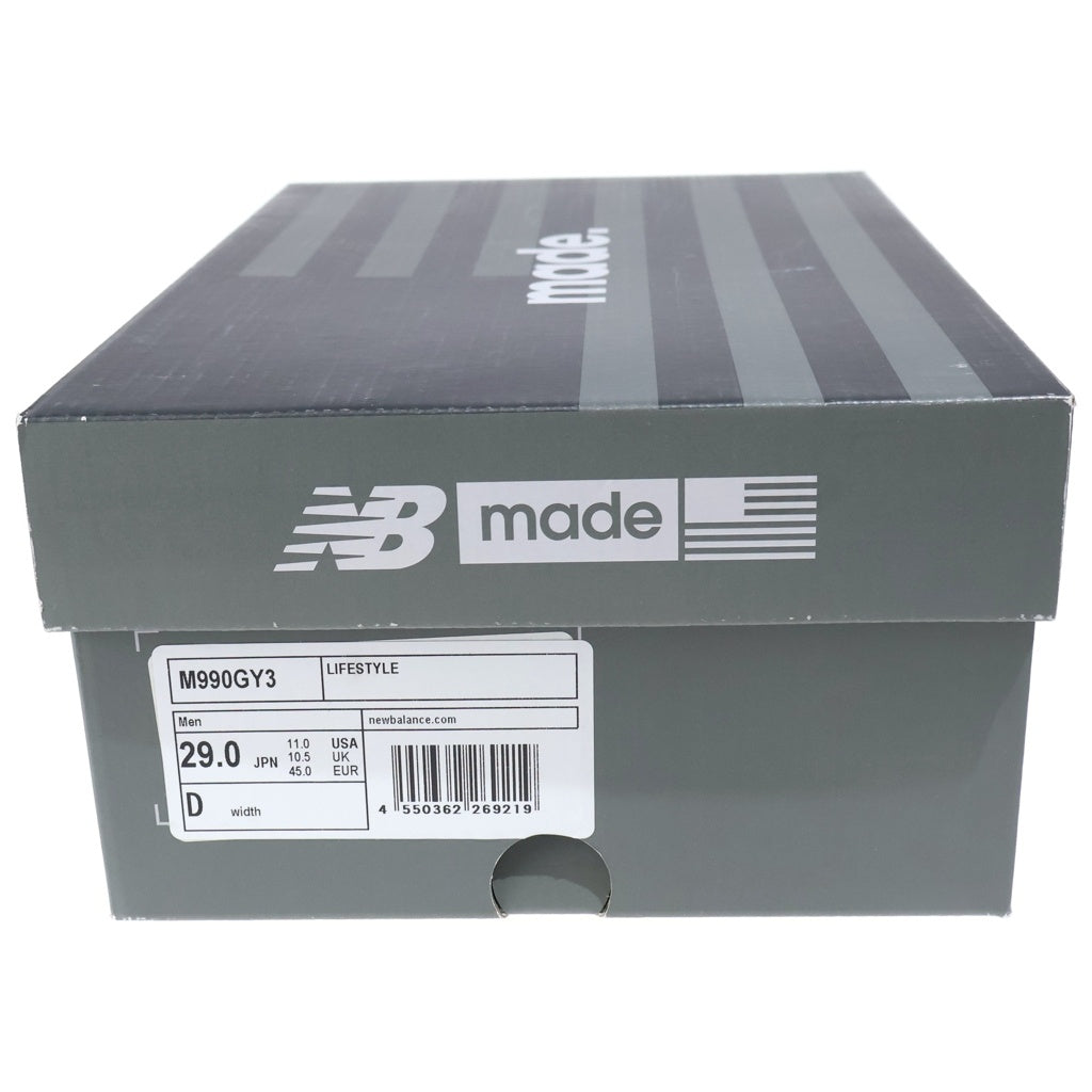 New Balance(ニューバランス) M990GY3 990V3 GRAY ローカットスニーカー グレー US11/29.0cm