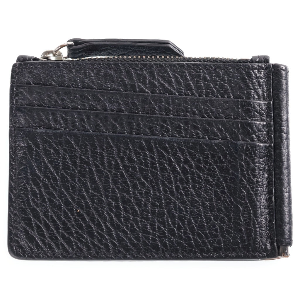 Maison Margiela(メゾンマルジェラ) 4ステッチ レザー コインケース マネークリップ付き二つ折り財布 ブラック SA1UI0022 P4455 T8013 レディース