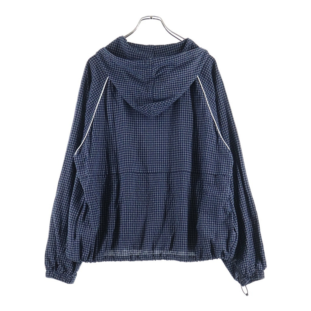 THE BLACK EYE PATCH(ブラックアイパッチ) GRID PATTERNED OE LOGO ANORAK グリッドパターン OEロゴ アノラックパーカー ジャケット ネイビー BEP-25SS-076