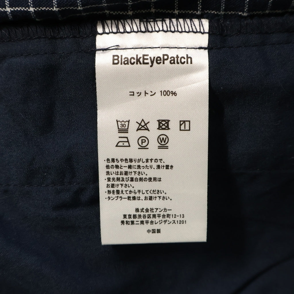 THE BLACK EYE PATCH(ブラックアイパッチ) GRID PATTERNED OE LOGO ANORAK グリッドパターン OEロゴ アノラックパーカー ジャケット ネイビー BEP-25SS-076