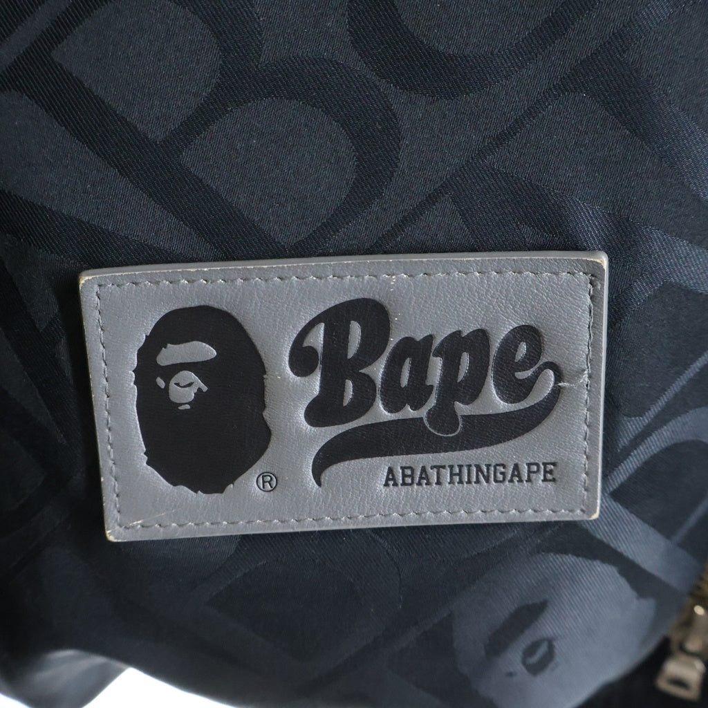 A BATHING APE(アベイシングエイプ) SPORT MONOGRAM SHARK HOODIE PUFFER DOWN JACKET モノグラム シャーク パファーダウンジャケット ブラック 001DNJ801054I