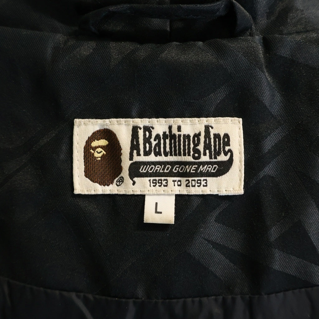 A BATHING APE(アベイシングエイプ) SPORT MONOGRAM SHARK HOODIE PUFFER DOWN JACKET モノグラム シャーク パファーダウンジャケット ブラック 001DNJ801054I