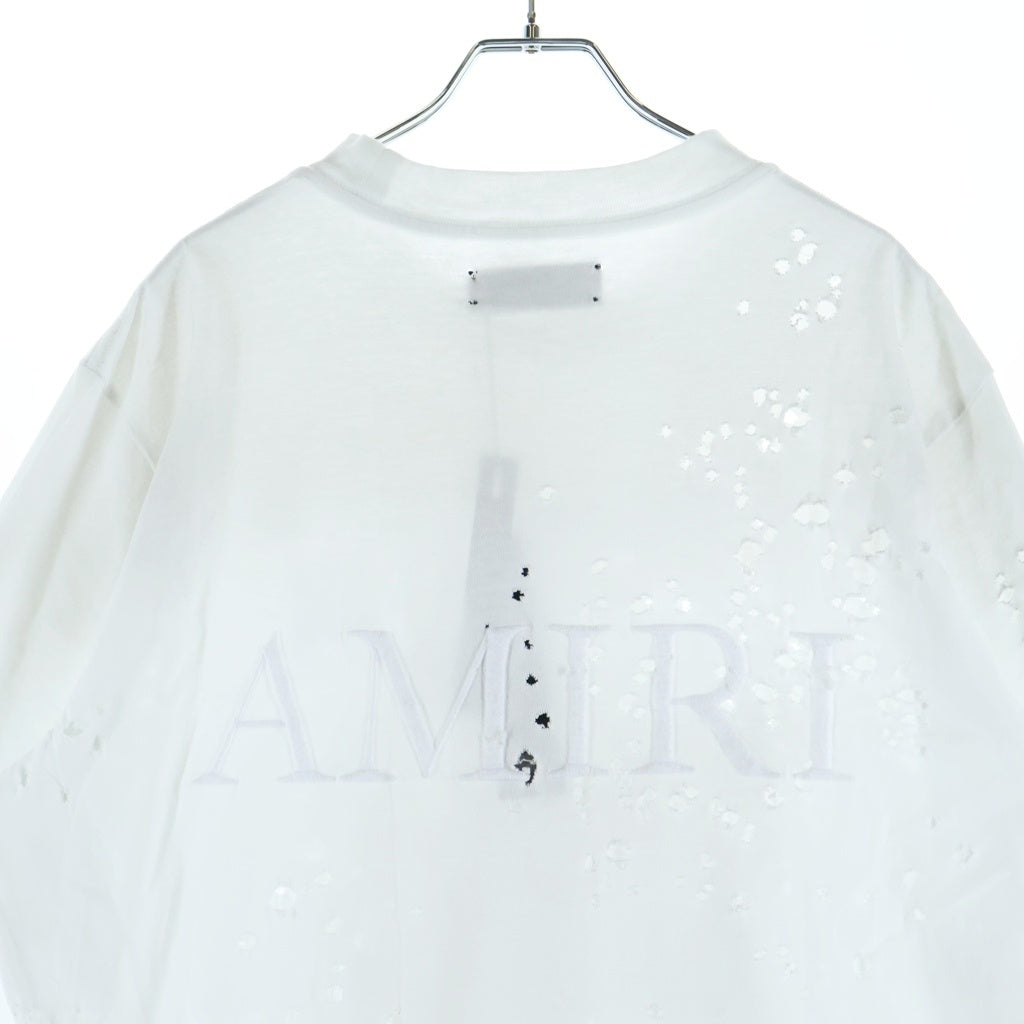 AMIRI(アミリ) 24AW Shotgun Embroidered Logo Crewneck T-Shirt MA ロゴショットガン Tシャツ 半袖カットソー ホワイト AMJYTE1059