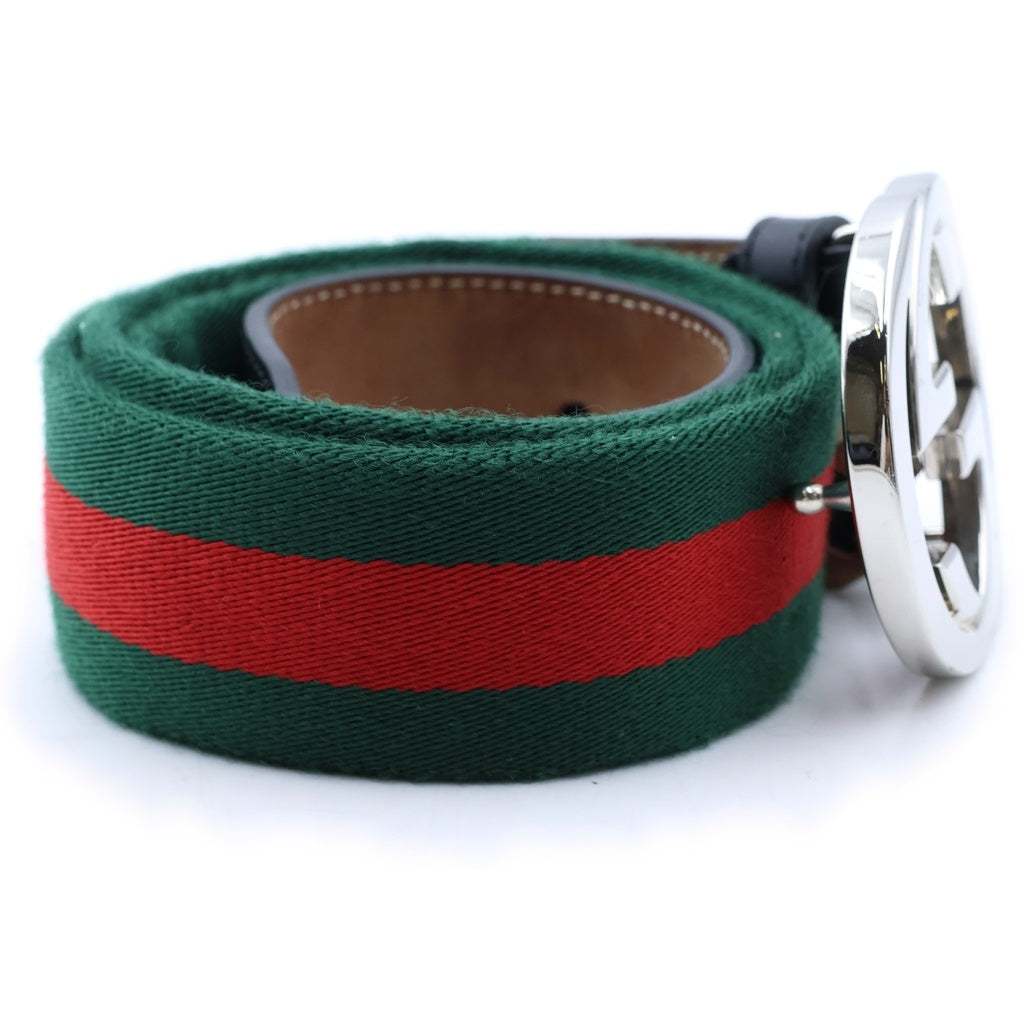 GUCCI(グッチ) インターロッキングG バックル ウェブ ベルト マルチカラー 411924 H917N