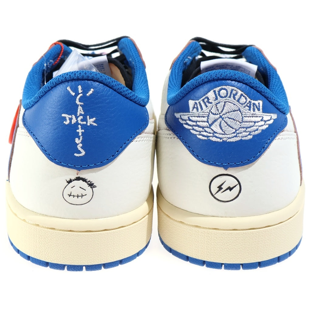 NIKE(ナイキ) ×TRAVIS SCOTT FRAGMENT DESIGN AIR JORDAN LOW トラヴィススコット フラグメント エアジョーダン 1 ローカットスニーカー ホワイト/ブルー US10.5/28.5cm DM7866-104