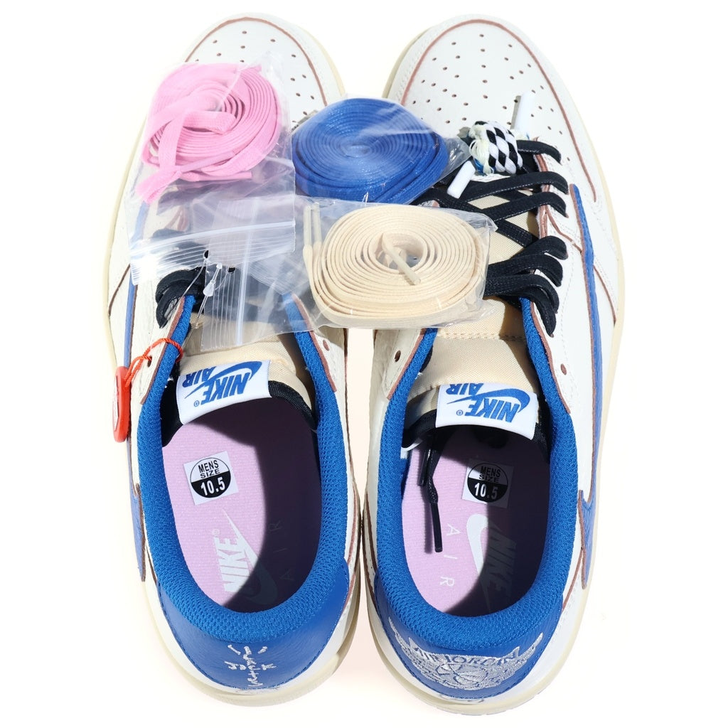 NIKE(ナイキ) ×TRAVIS SCOTT FRAGMENT DESIGN AIR JORDAN LOW トラヴィススコット フラグメント エアジョーダン 1 ローカットスニーカー ホワイト/ブルー US10.5/28.5cm DM7866-104