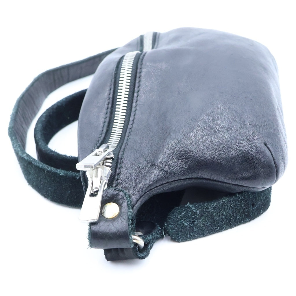 GUIDI(グイディ) SMALL FUNNY BAG スモール ファニー レザー クロスボディバッグ ブラック BV06