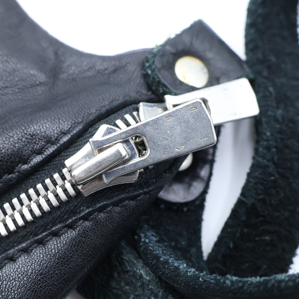 GUIDI(グイディ) SMALL FUNNY BAG スモール ファニー レザー クロスボディバッグ ブラック BV06