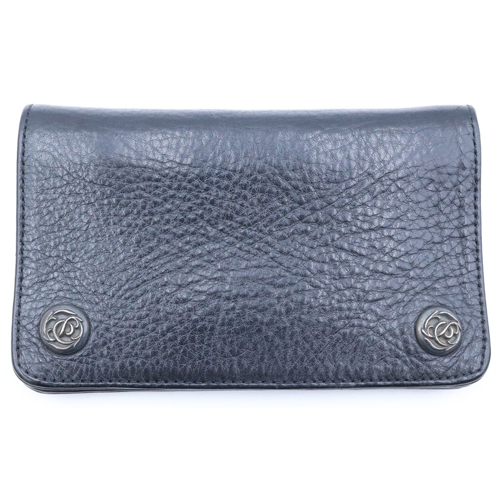CHROME HEARTS(クロムハーツ) 1ZIP 1ジップ フローラルボタン レザーウォレット 財布