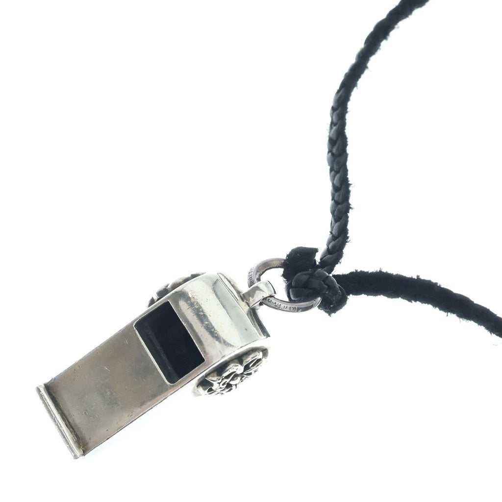 CHROME HEARTS(クロムハーツ) CELTIC WHISTLE PENDANT ケルティック ホイッスルレザーペンダント シルバー/ブラック