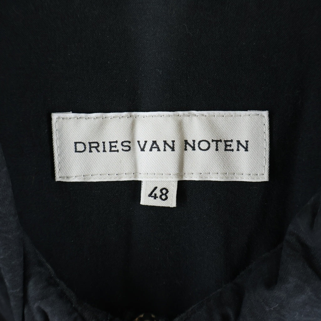 DRIES VAN NOTEN(ドリスヴァンノッテン) 90s ライカ期 コットン ジップアップシャツジャケット ブラック 3152-1504