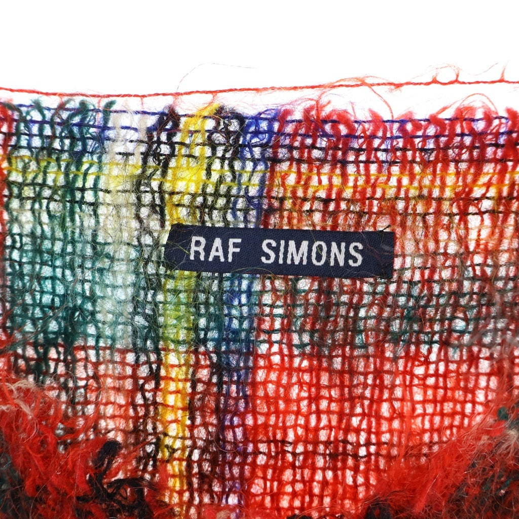 RAF SIMONS(ラフシモンズ) 97AW ARCHIVE アーカイブ タータンチェック ウール モヘア ニット 長袖セーター レッド