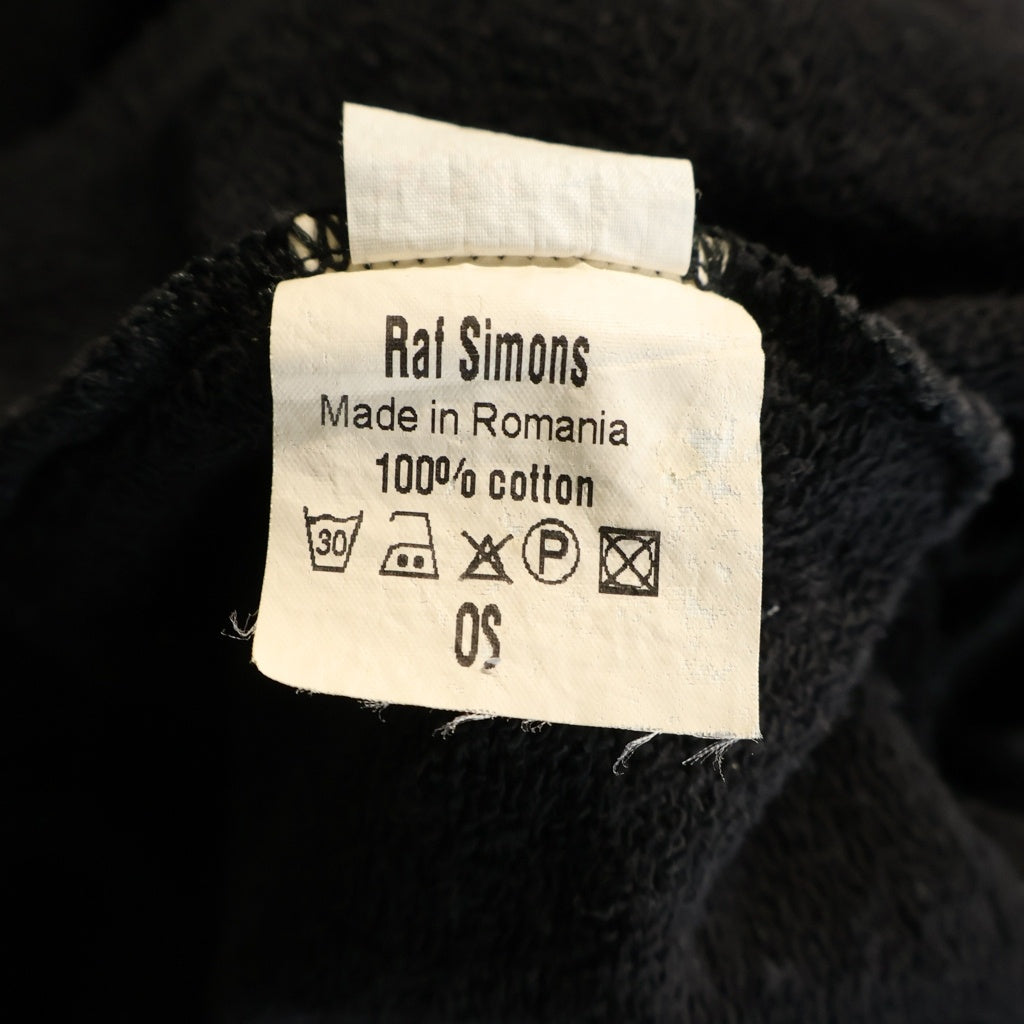 RAF SIMONS(ラフシモンズ) 03SS ARCHIVE NEW KIDS INC アーカイブ フロントカットデザイン ノージップフーディー パーカー ブラック