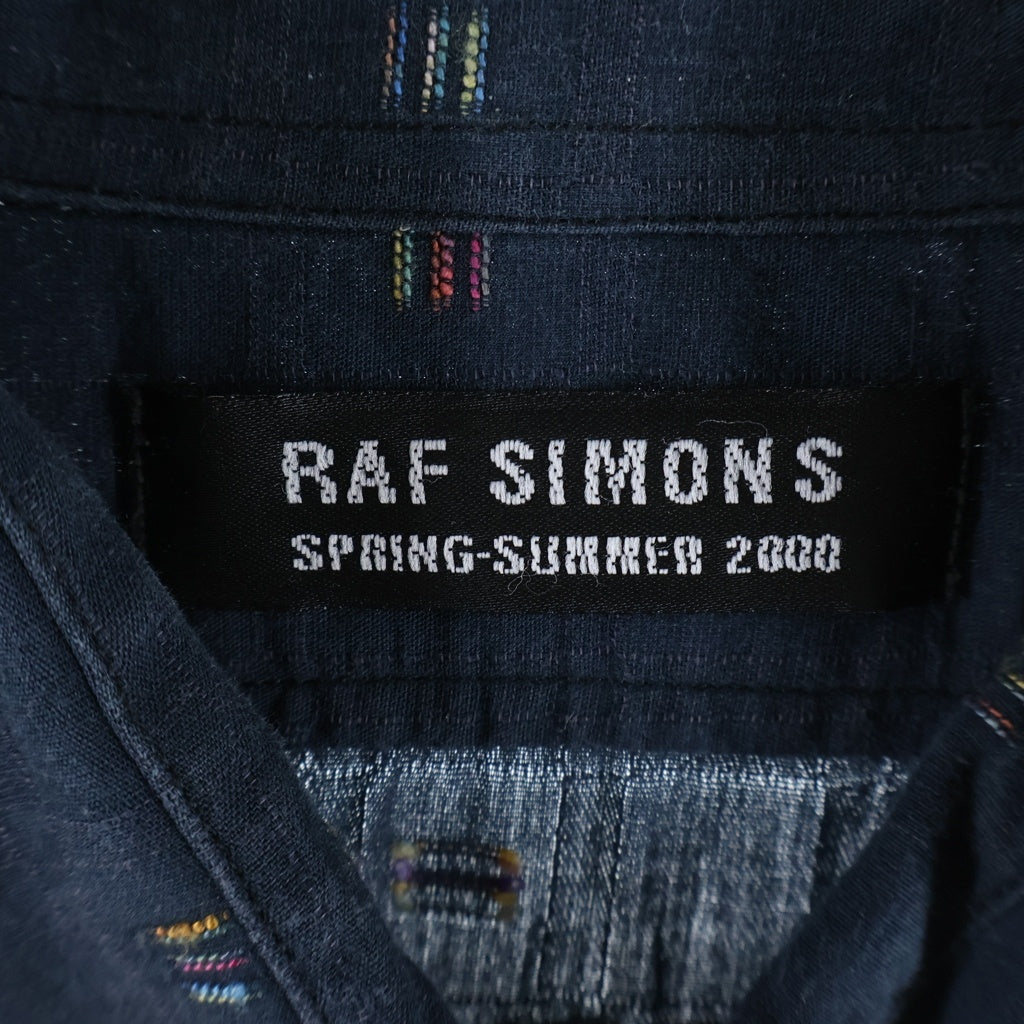 RAF SIMONS(ラフシモンズ) 00SS SUMMA CUM LAUDE期 ダッシュスクラッチ柄 半袖シャツ ネイビー