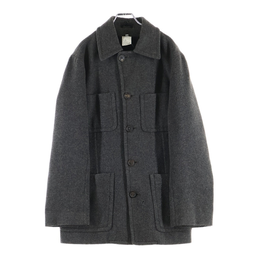ANN DEMEULEMEESTER(アンドゥムルメステール) 4ポケット ショルダー素材切替 ウールジャケット グレー