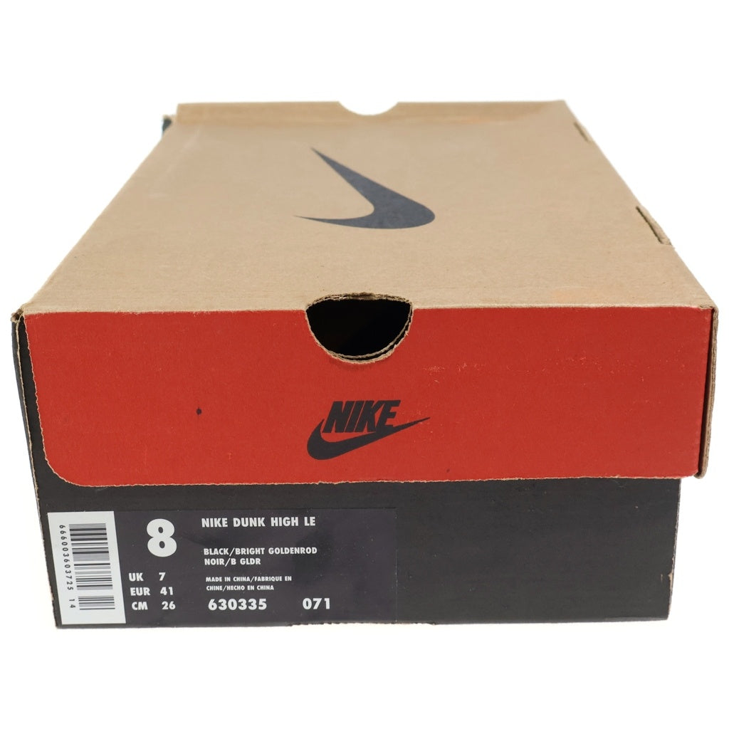 NIKE(ナイキ) 【1999年製】DUNK HIGH IOWA ダンクハイ LE アイオワ 復刻 ハイカットスニーカー ブラック/イエロー US8/26cm 630335 071 00