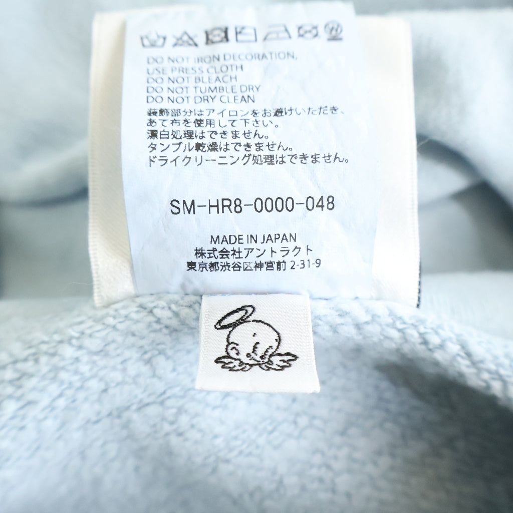 SAINT MICHAEL(セントマイケル) 25SS HOODIE RIBON SAINT 胸ロゴ スウェット プルオーバーパーカー ブルー SM-HR8-0000-048