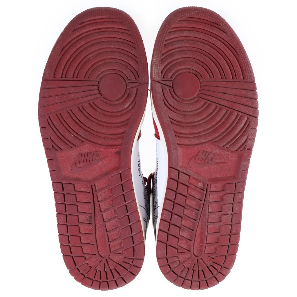 NIKE(ナイキ) ×OFF-WHITE THE 10 AIR JORDAN 1 CHICAGO オフホワイト ザテン エアジョーダン シカゴ ハイカットスニーカー レッド/ホワイト US9.5/27.5cm AA3834-101