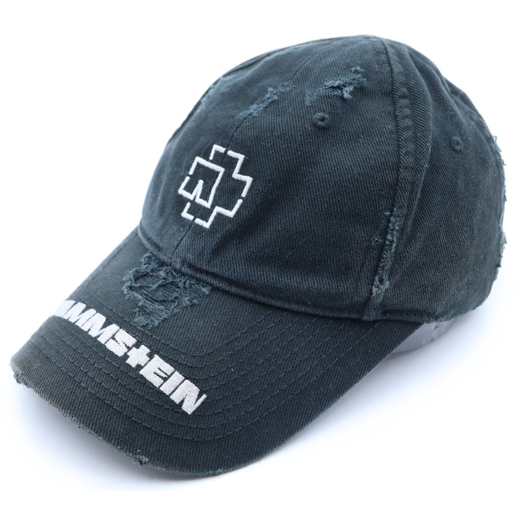 BALENCIAGA(バレンシアガ) 21SS RAMMSTEIN CAP ダメージ加工 ベースボールキャップ ブラック 670765 410B2