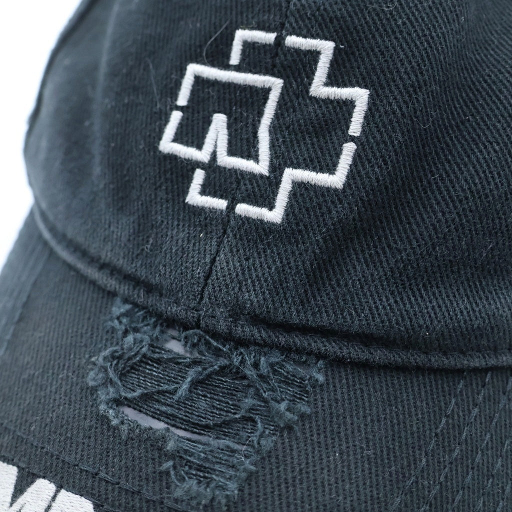 BALENCIAGA(バレンシアガ) 21SS RAMMSTEIN CAP ダメージ加工 ベースボールキャップ ブラック 670765 410B2