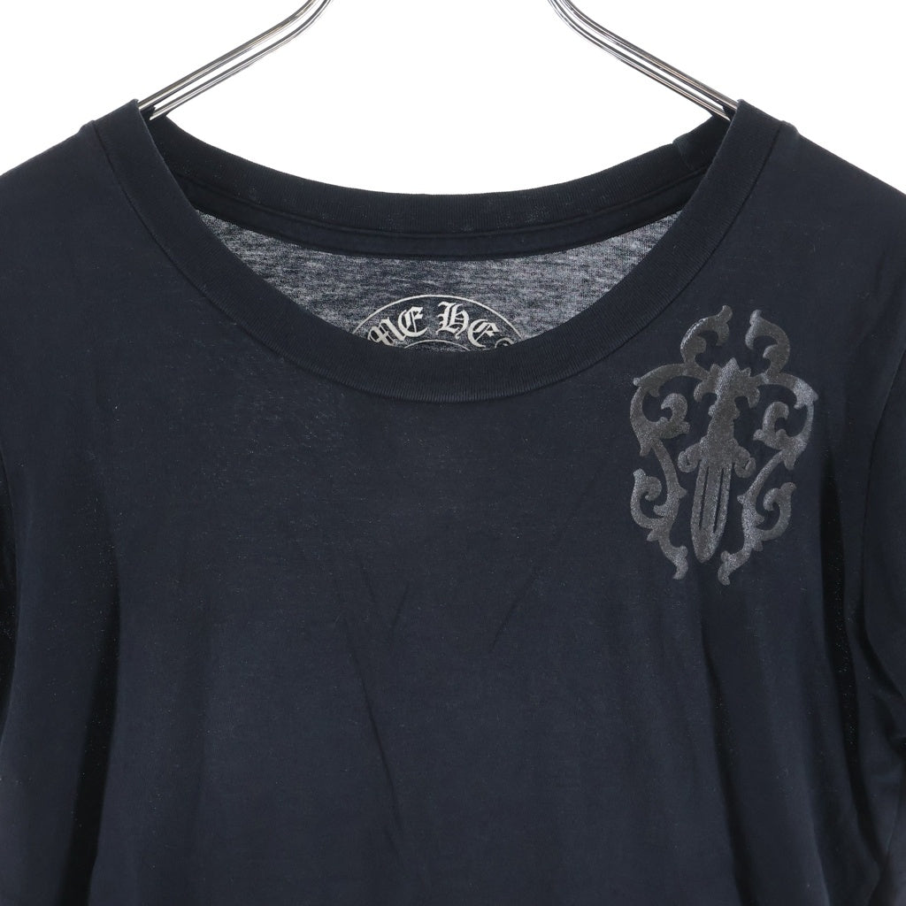 CHROME HEARTS(クロムハーツ) ヴァインダガー セメタリークロス CHロゴプリント 半袖Tシャツ カットソー ブラック レディース