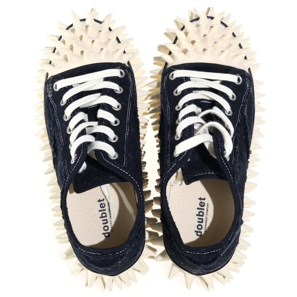 doublet(ダブレット) SPIKY CANVAS SNEAKER スパイキー ローカット キャンバススニーカー ブラック/ホワイト レディース