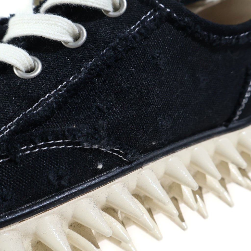 doublet(ダブレット) SPIKY CANVAS SNEAKER スパイキー ローカット キャンバススニーカー ブラック/ホワイト レディース