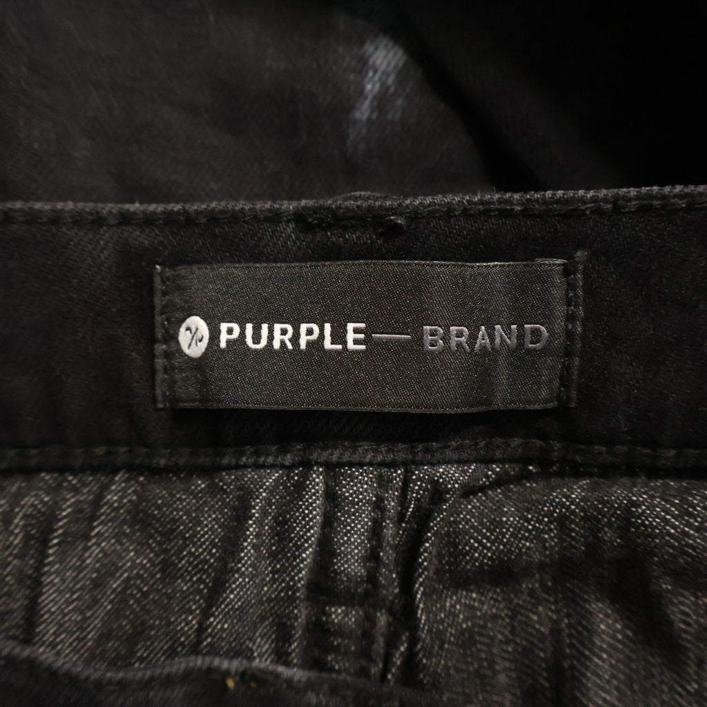 PURPLE BRAND(パープルブランド) SLIM FIT LOW RISE SKINYY ペイント加工 ローライズ スキニージーンズ デニムパンツ ブラック NO.P001