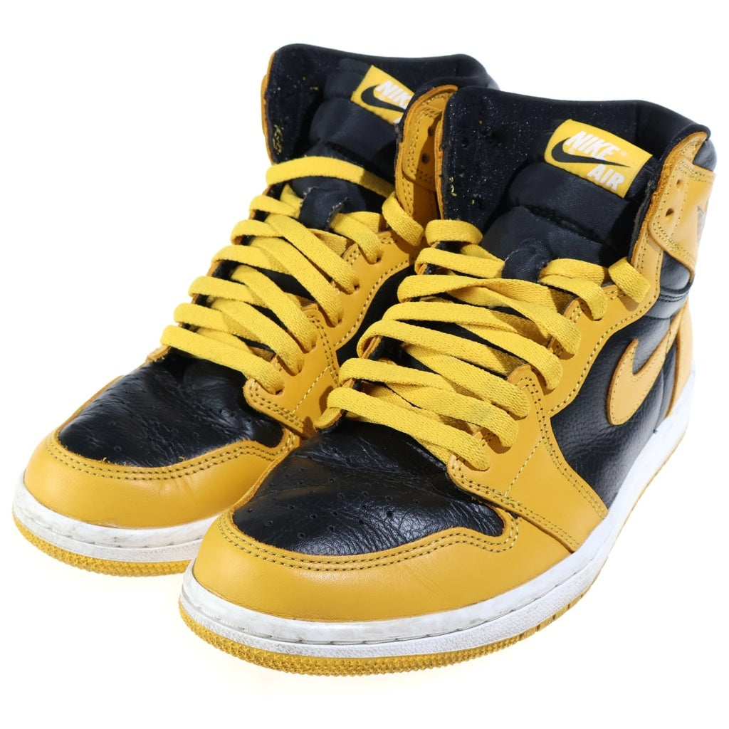 NIKE(ナイキ) AIR JORDAN 1 RETRO HIGH OG POLLEN エアジョーダン レトロ パラン ハイカットスニーカー US8.5/26.5cm イエロー/ブラック 555088-701