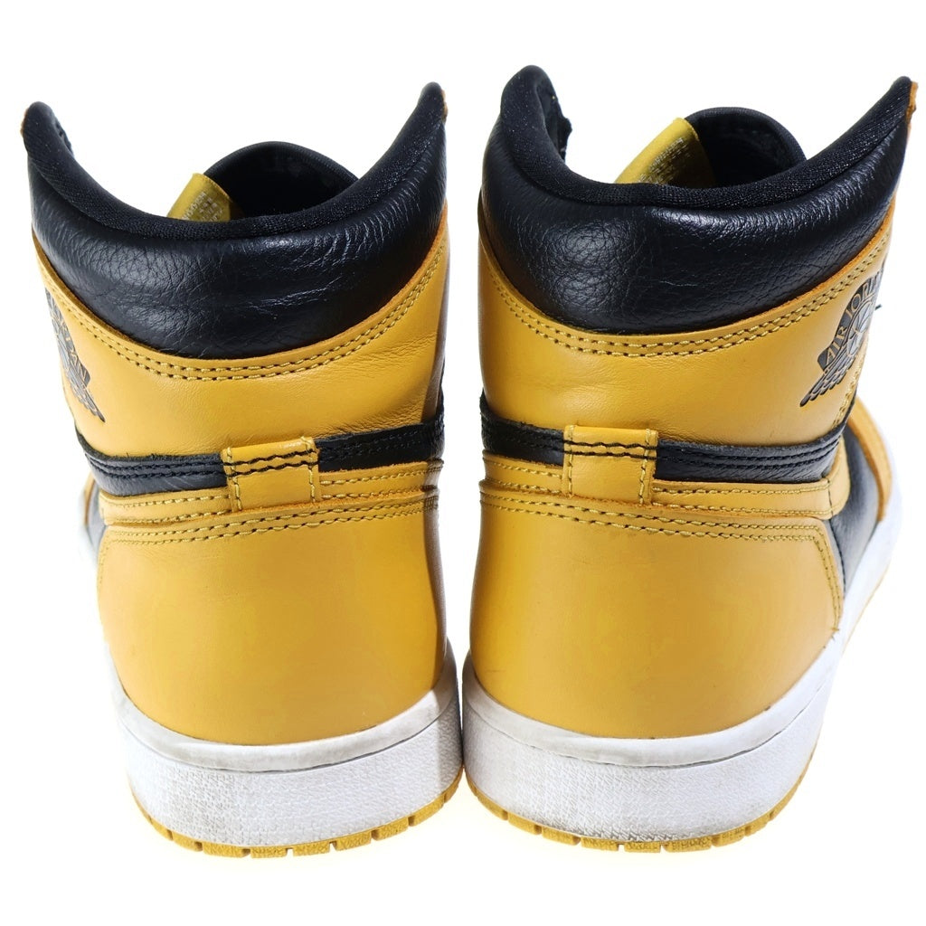 NIKE(ナイキ) AIR JORDAN 1 RETRO HIGH OG POLLEN エアジョーダン レトロ パラン ハイカットスニーカー US8.5/26.5cm イエロー/ブラック 555088-701