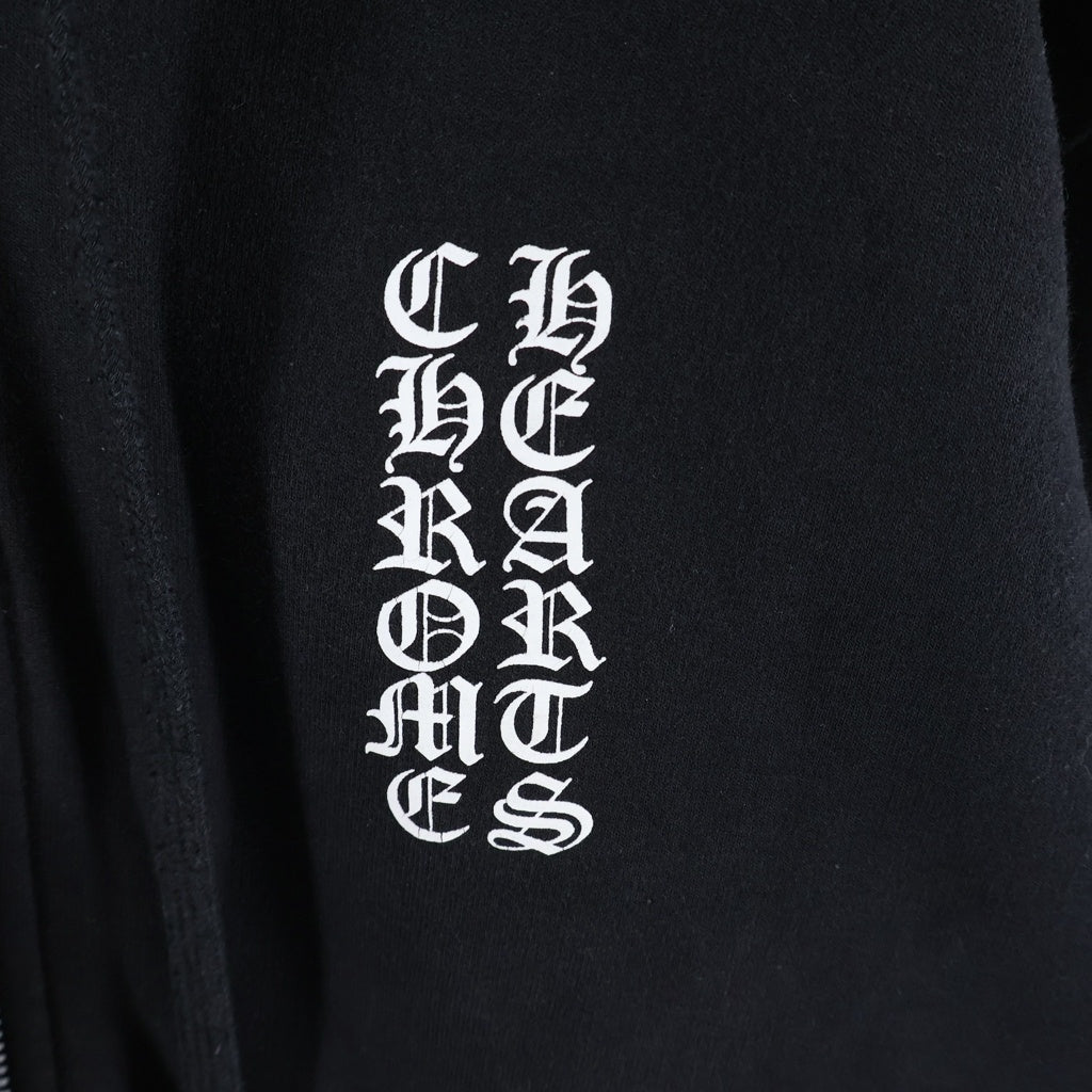 CHROME HEARTS(クロムハーツ) SWTSHIRT HD ZIP バックセメタリークロスプリント サーマル裏地ジップアップパーカー ブラック