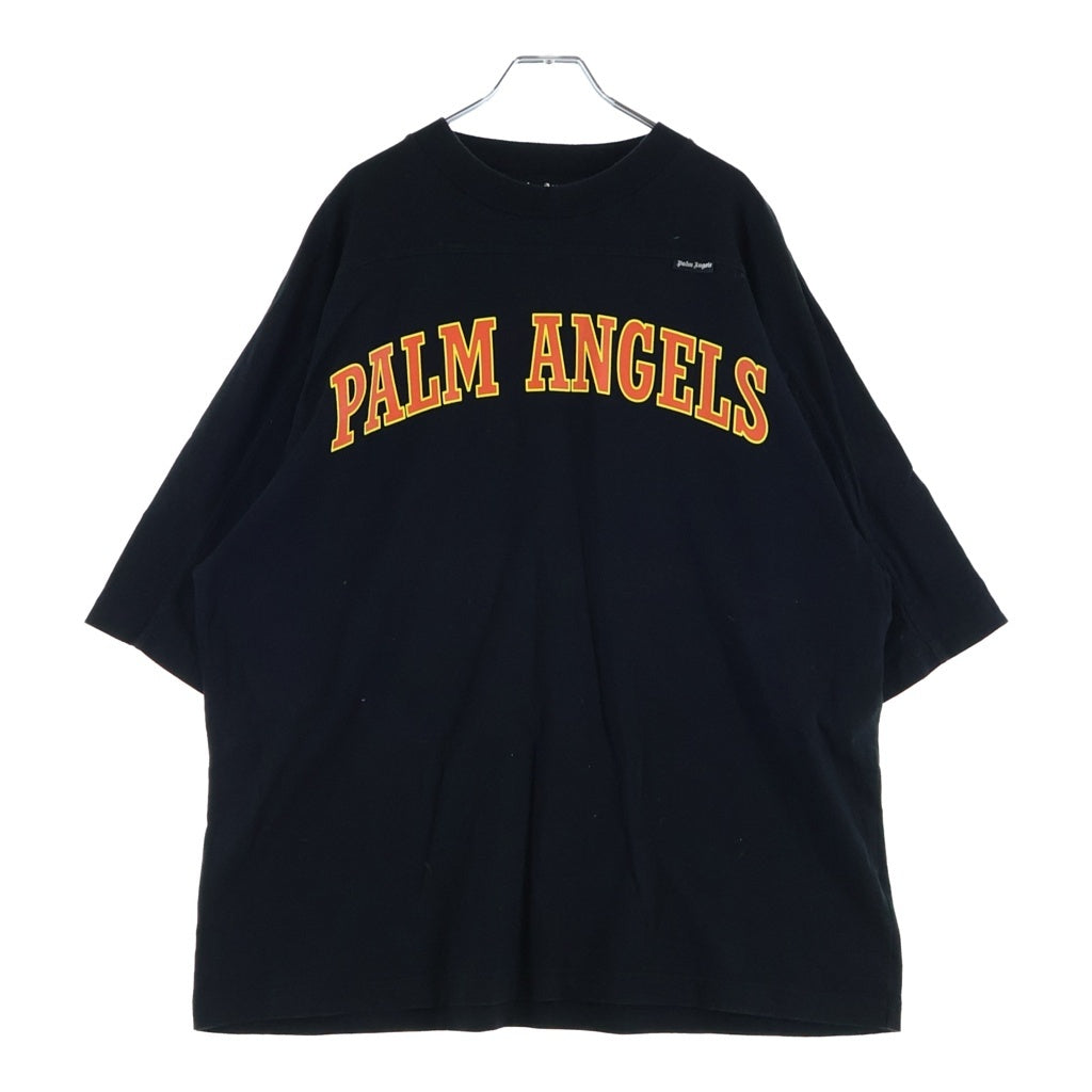 Palm Angels(パームエンジェルス) New College Logo Over T-shirt ニューカレッジロゴ オーバー 半袖Tシャツ カットソー ブラック PMAA047R20413027