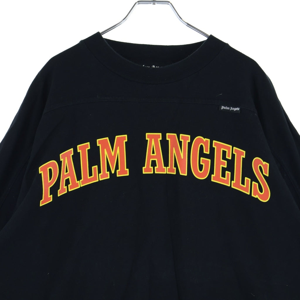 Palm Angels(パームエンジェルス) New College Logo Over T-shirt ニューカレッジロゴ オーバー 半袖Tシャツ カットソー ブラック PMAA047R20413027