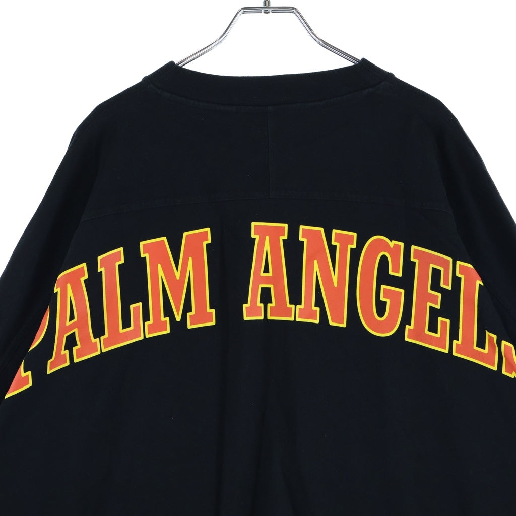 Palm Angels(パームエンジェルス) New College Logo Over T-shirt ニューカレッジロゴ オーバー 半袖Tシャツ カットソー ブラック PMAA047R20413027