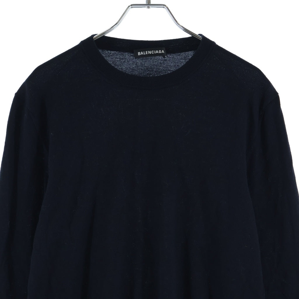 BALENCIAGA(バレンシアガ) 19AW BBロゴ クルーネックニットセーター ネイビー 583117 T1439
