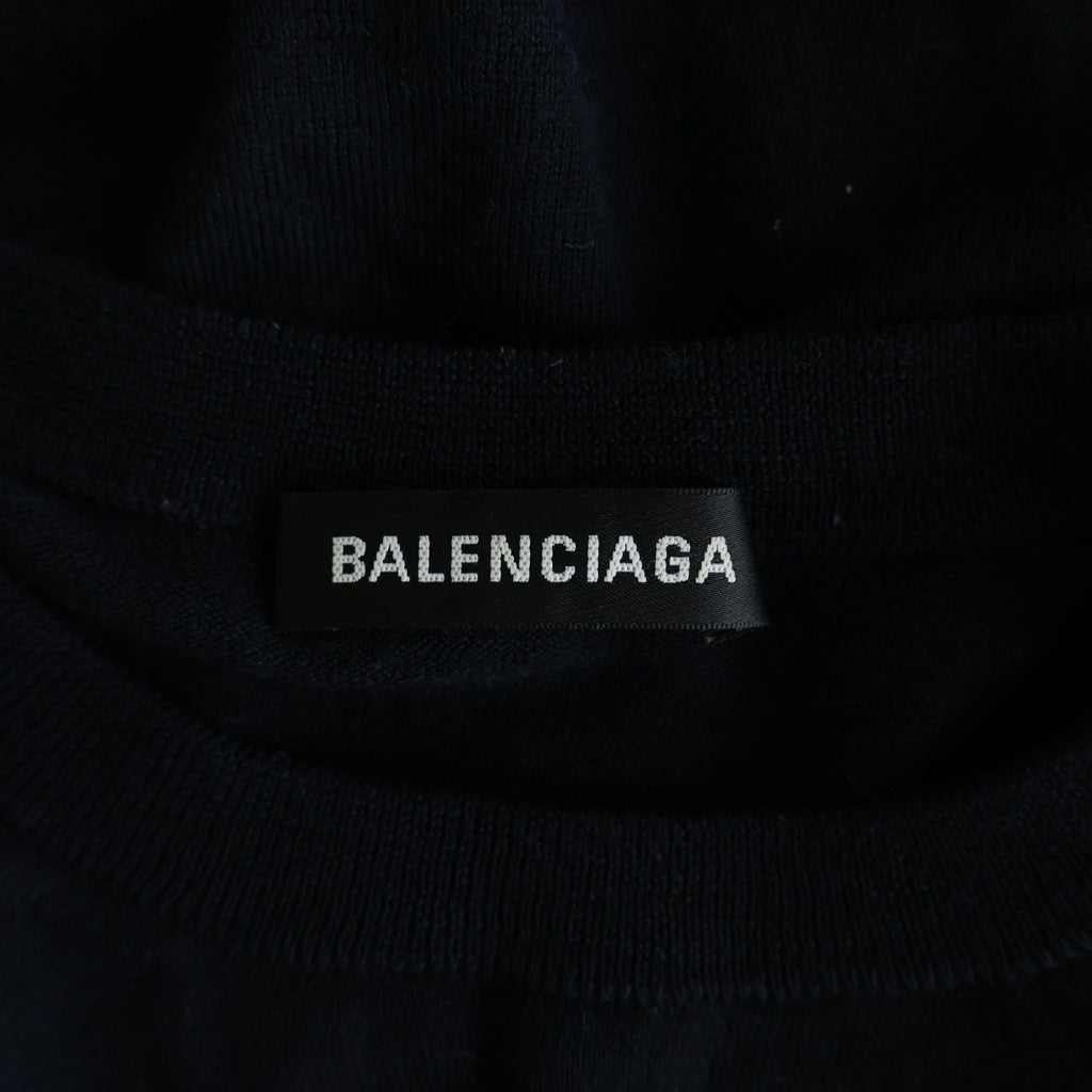 BALENCIAGA(バレンシアガ) 19AW BBロゴ クルーネックニットセーター ネイビー 583117 T1439