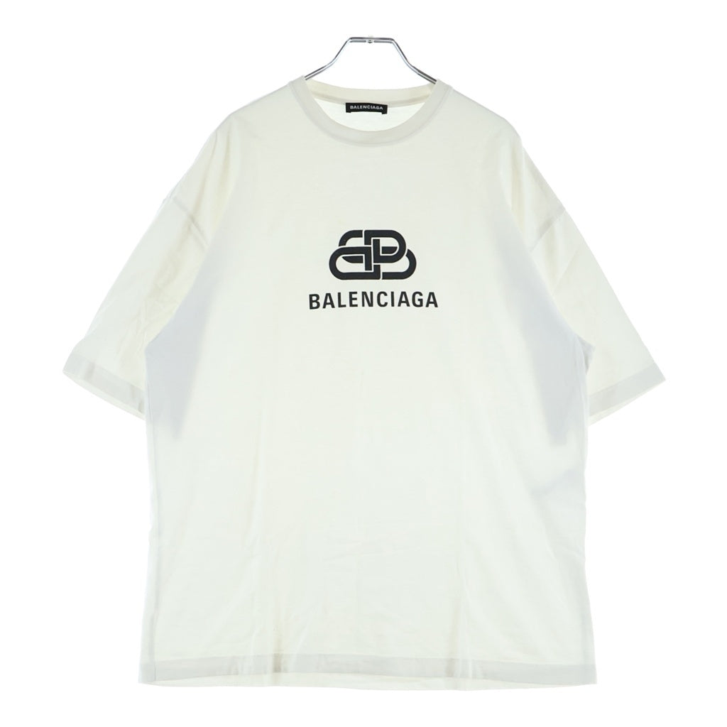BALENCIAGA(バレンシアガ) 19SS BBロゴプリント 半袖Tシャツ カットソー ホワイト 570803 TEV48