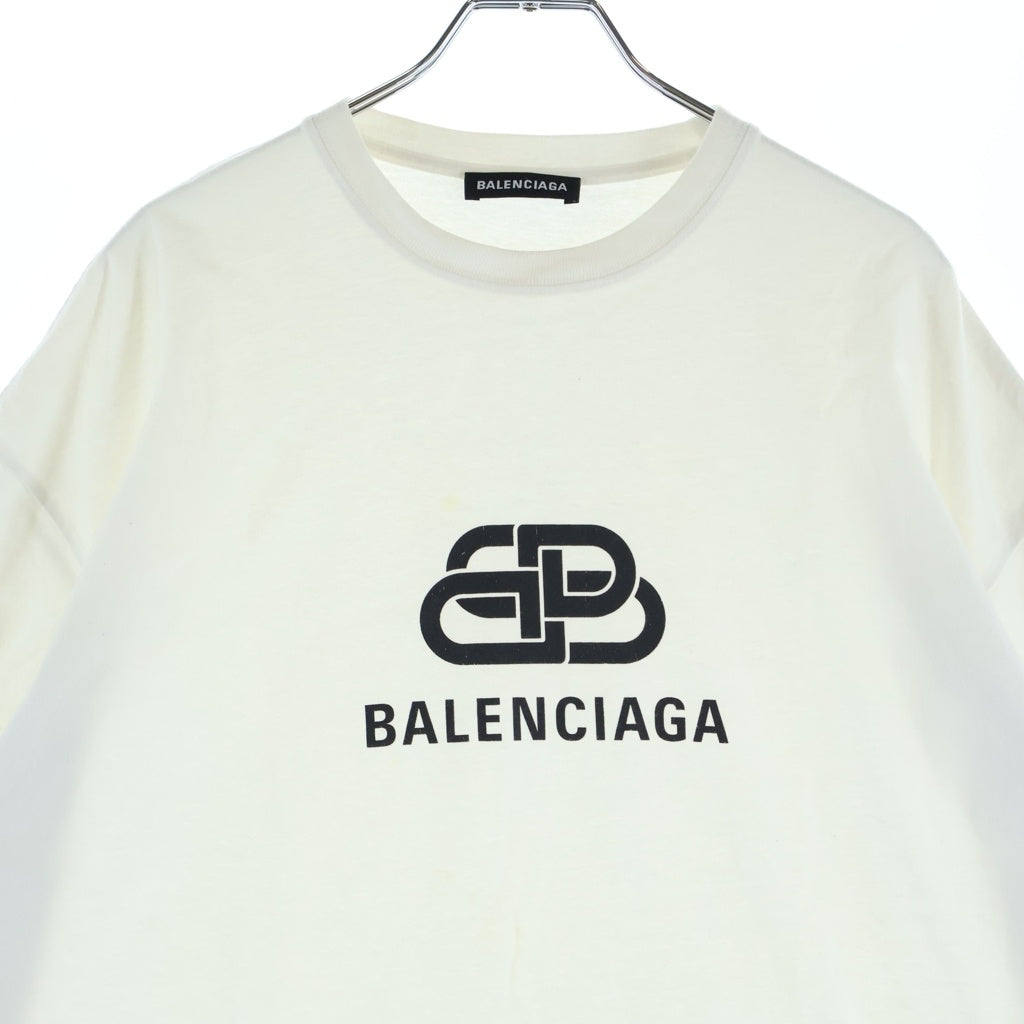 BALENCIAGA(バレンシアガ) 19SS BBロゴプリント 半袖Tシャツ カットソー ホワイト 570803 TEV48