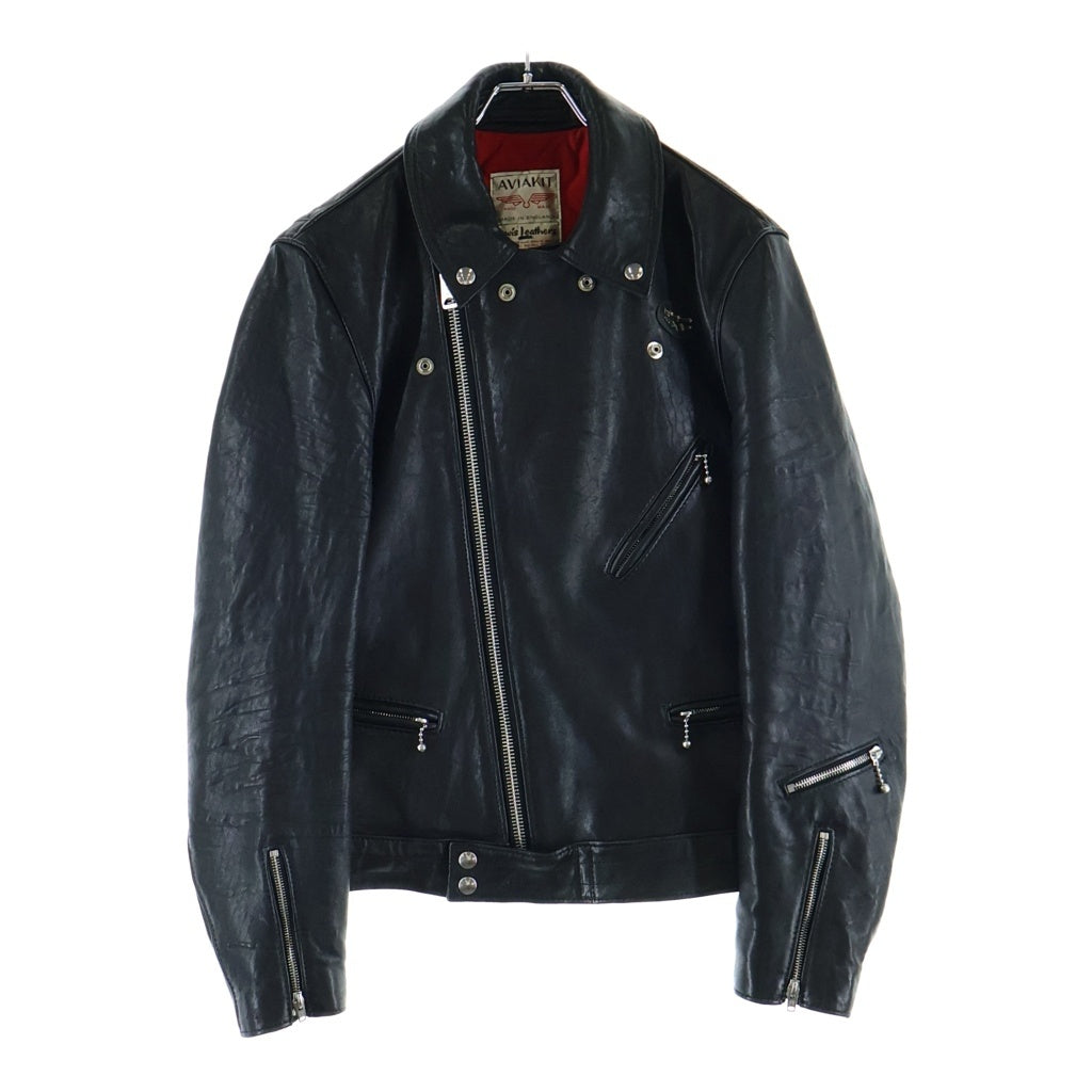 Lewis Leathers(ルイスレザー) AVIAKIT CYCLONE サイクロン ジップアップ レザー ダブルライダースジャケット ブラック