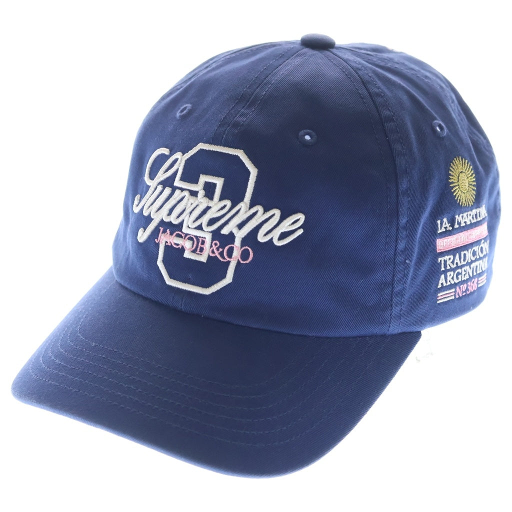 SUPREME(シュプリーム) 24SS La Martina Jacob & Co. 6-Panel Cap フロントロゴ刺繍 6パネルキャップ ブルー