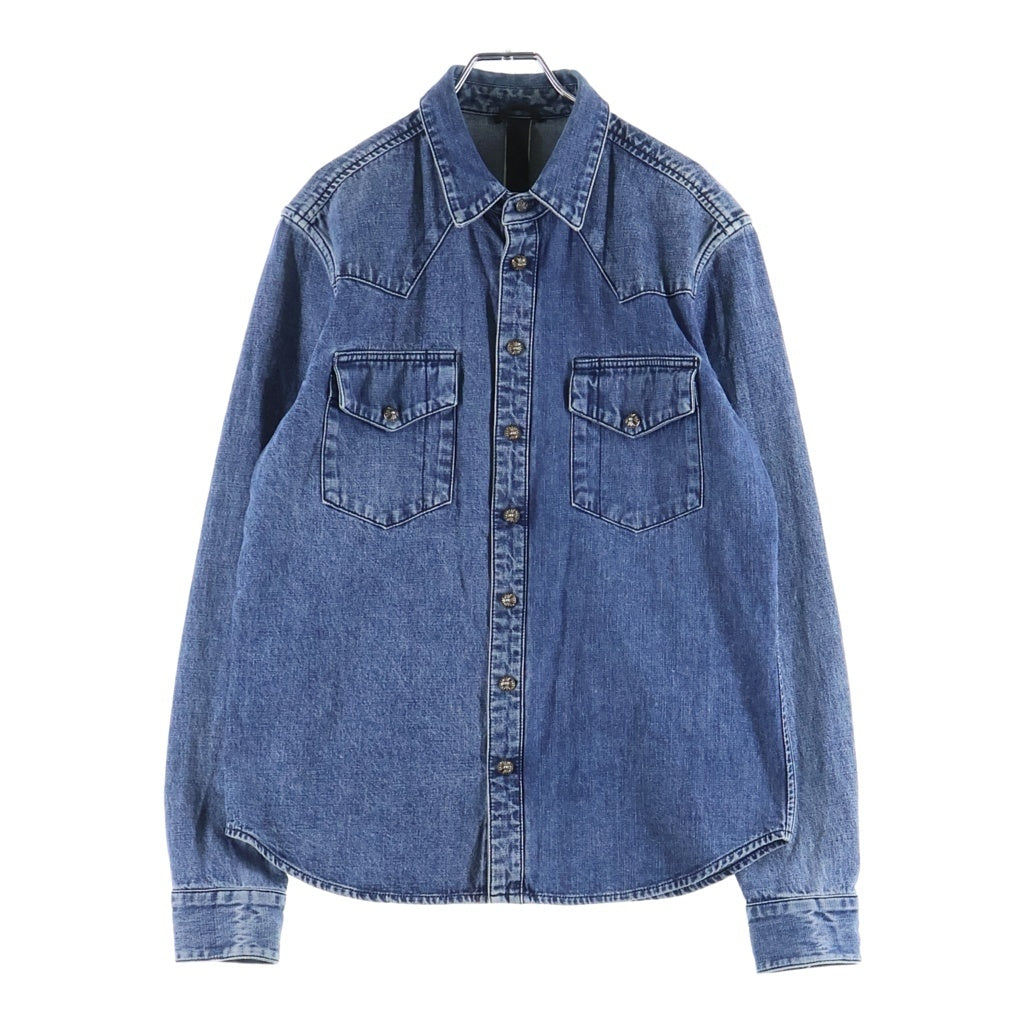 CHROME HEARTS(クロムハーツ) DENIM WESTERN 袖クロスパッチ デニム ウェスタンシャツ 長袖シャツ インディゴ
