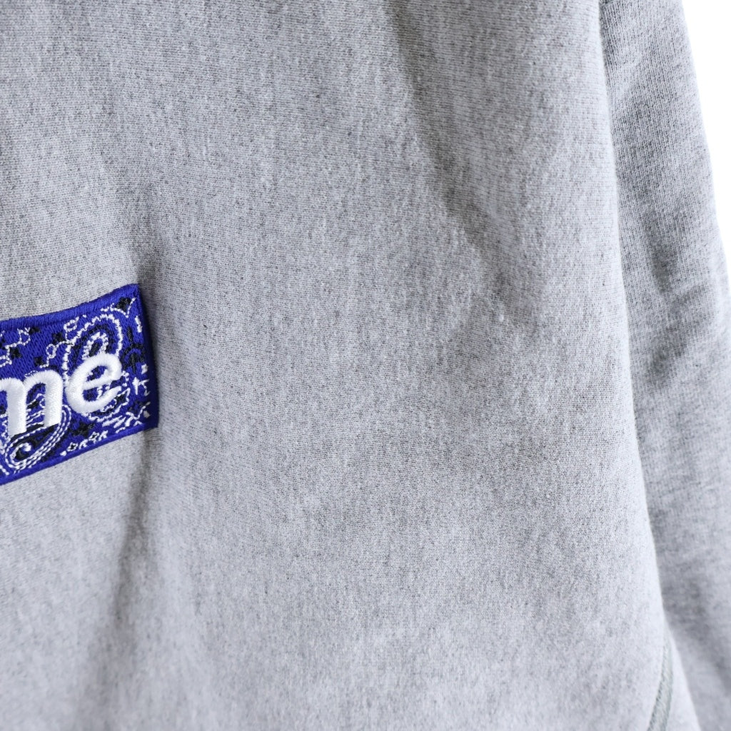 SUPREME(シュプリーム) 19AW Bandana Box Logo Hooded Sweatshirt バンダナ ボックスロゴ プルオーバーパーカー グレー