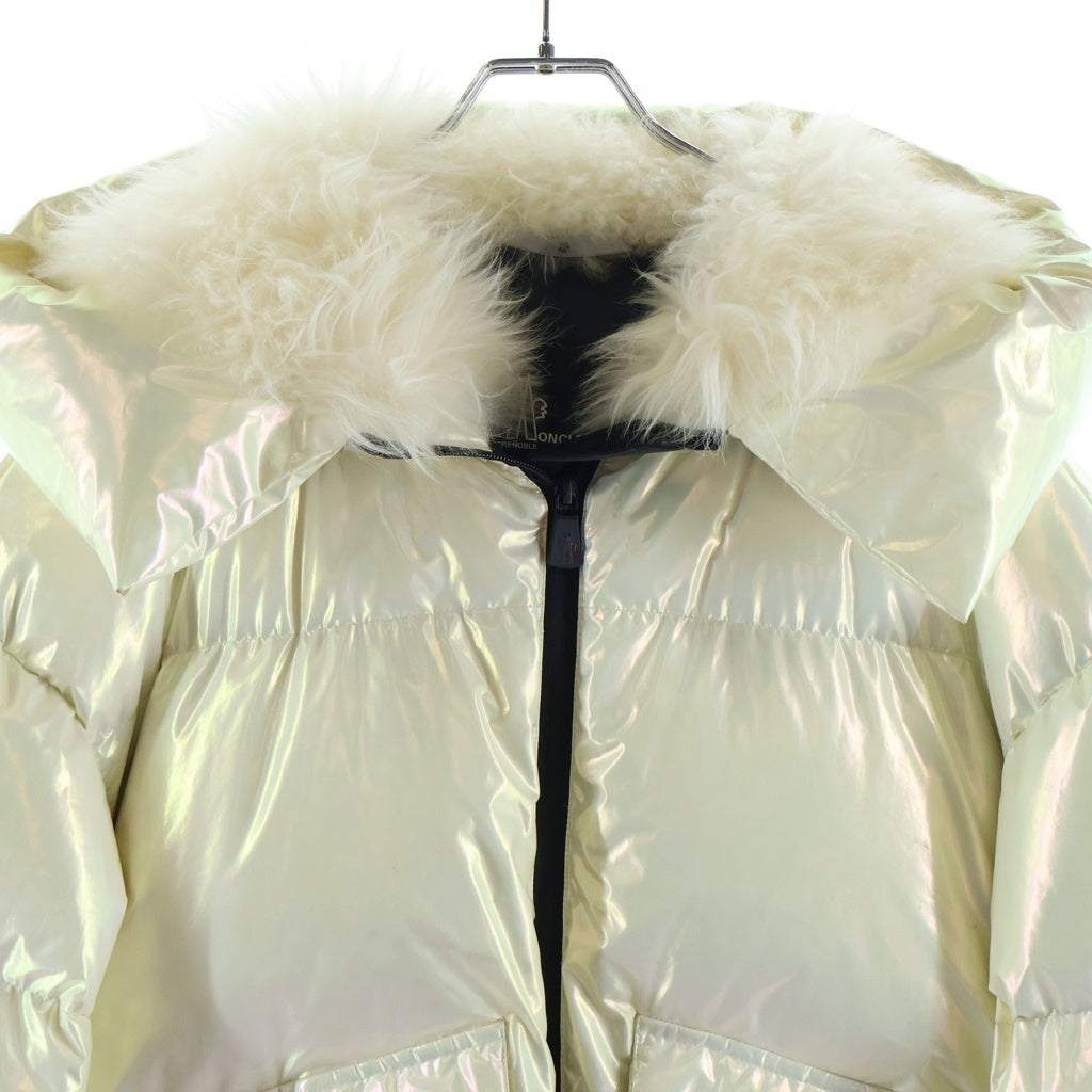 MONCLER GRENOBLE(モンクレールグルノーブル) 21AW Middle Length Down Jacket ミドルレングス ダウンジャケット ファー付き ホワイト G20981A00023 54ANB レディース