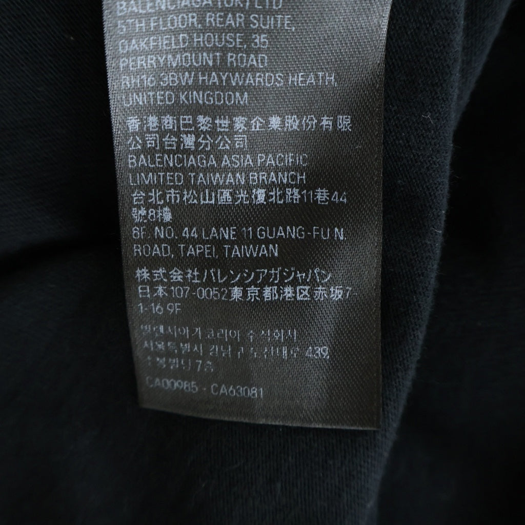 BALENCIAGA(バレンシアガ) Hand Drawn T-SHIRT ハンドドローイング 半袖Tシャツ カットソー 両面ロゴプリント ブラック 641675 TOVO5