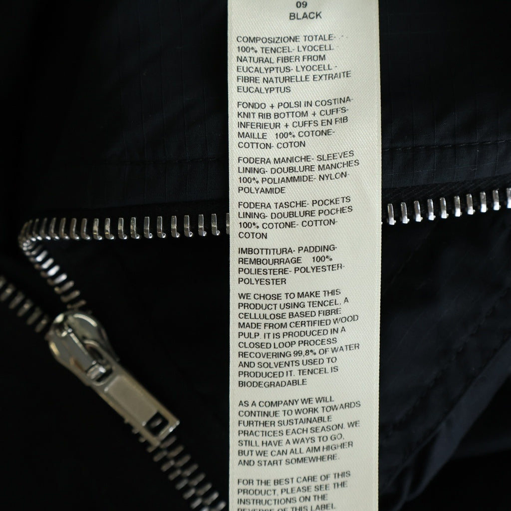 DRKSHDW(ダークシャドウ) 25SS GIMP FLIGHT BOMBER ギンプフライトボンバージャケット テンセルリップストップジップアップフーデットMA-1ジャケット ブラック DU01E3772-NR