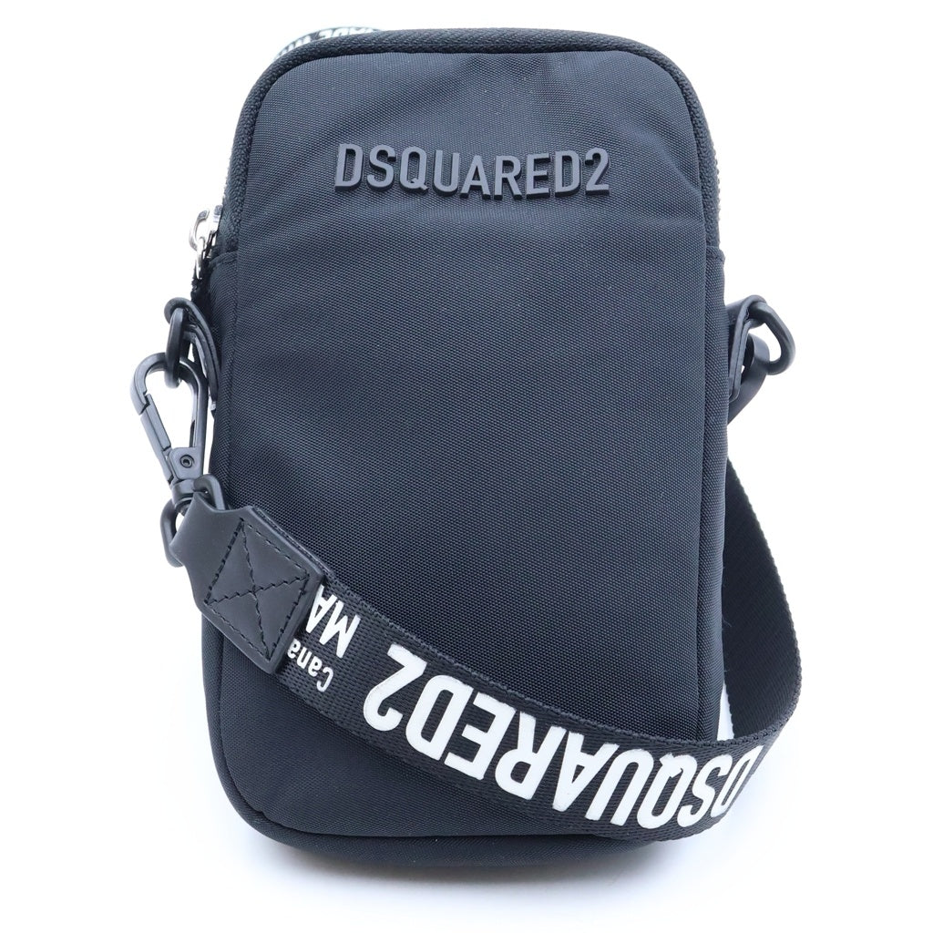 DSQUARED2(ディースクエアード) Logo Shoulder Bag ロゴストラップ ショルダーバッグ ブラック D2CBM00491680