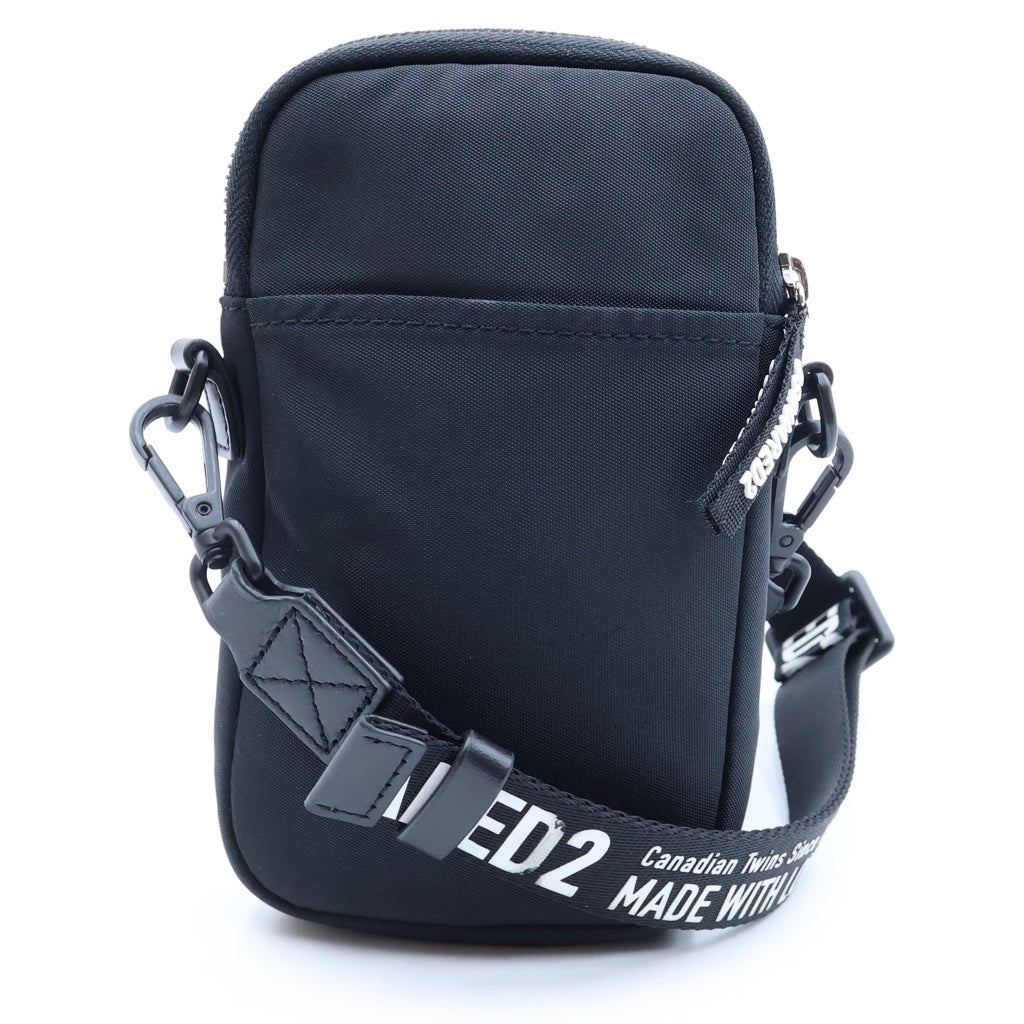 DSQUARED2(ディースクエアード) Logo Shoulder Bag ロゴストラップ ショルダーバッグ ブラック D2CBM00491680