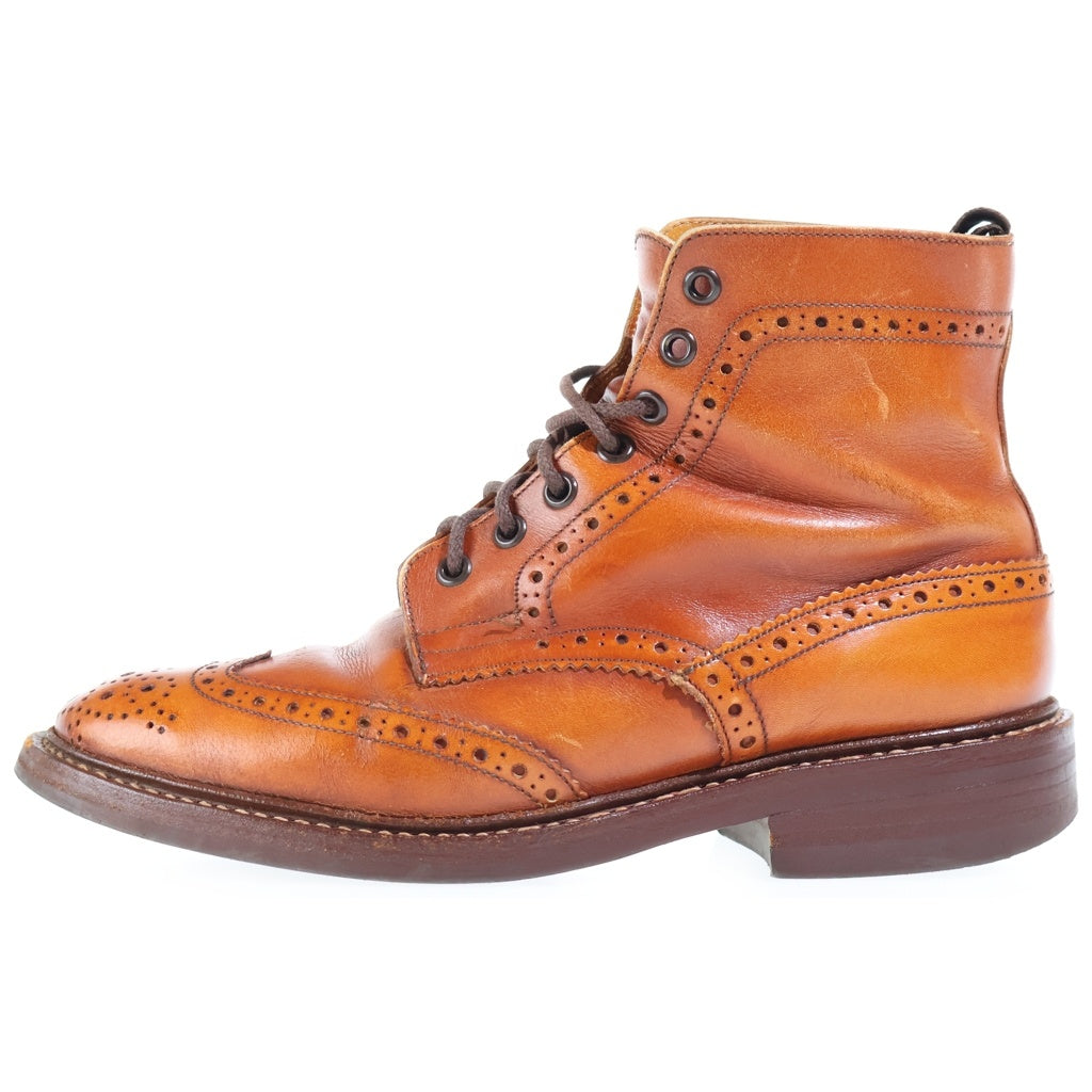 Tricker's(トリッカーズ) MALTON COMMANDO SOLE マルトン コマンドソール ウイングチップ レースアップ レザー カントリーブーツ ブラウン M2508