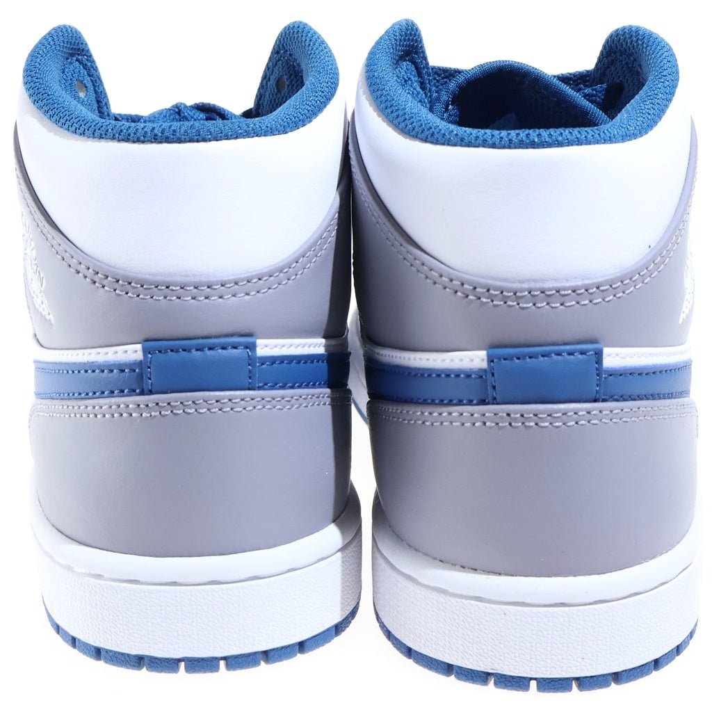 NIKE(ナイキ) AIR JORDAN 1 MID TRUE BLUE エアジョーダン1 ミッド トゥルーブルー ミッドカットスニーカー シューズ グレー/ブルー US8.5/26.5cm DQ8426-014